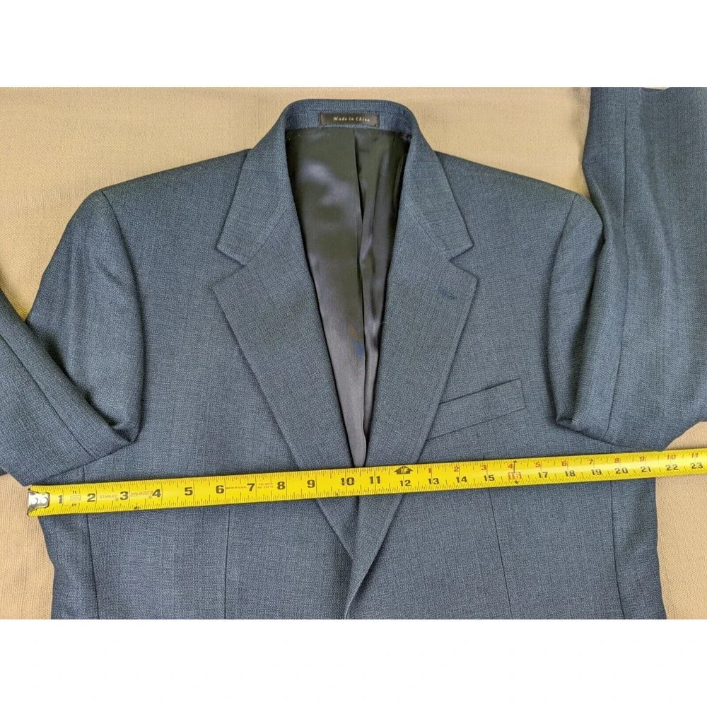 Lauren Ralph Lauren Men 40 R Blue 2-Btn Blazer Jacket Soft Woven Herringbone EUC